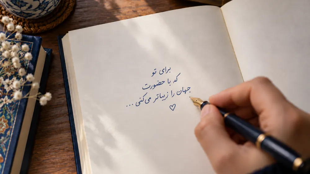 نوشتن متن تقدیم و یادداشت شخصی در صفحه اول کتاب هدیه