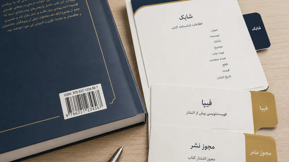 مراحل اداری نشر کتاب شامل شابک، فیپا و مجوز ارشاد