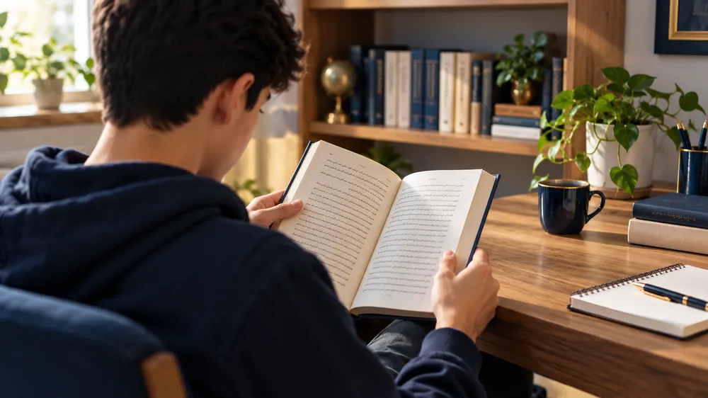 مطالعه کتاب توسعه فردی توسط نوجوانان برای شروع مسیر رشد